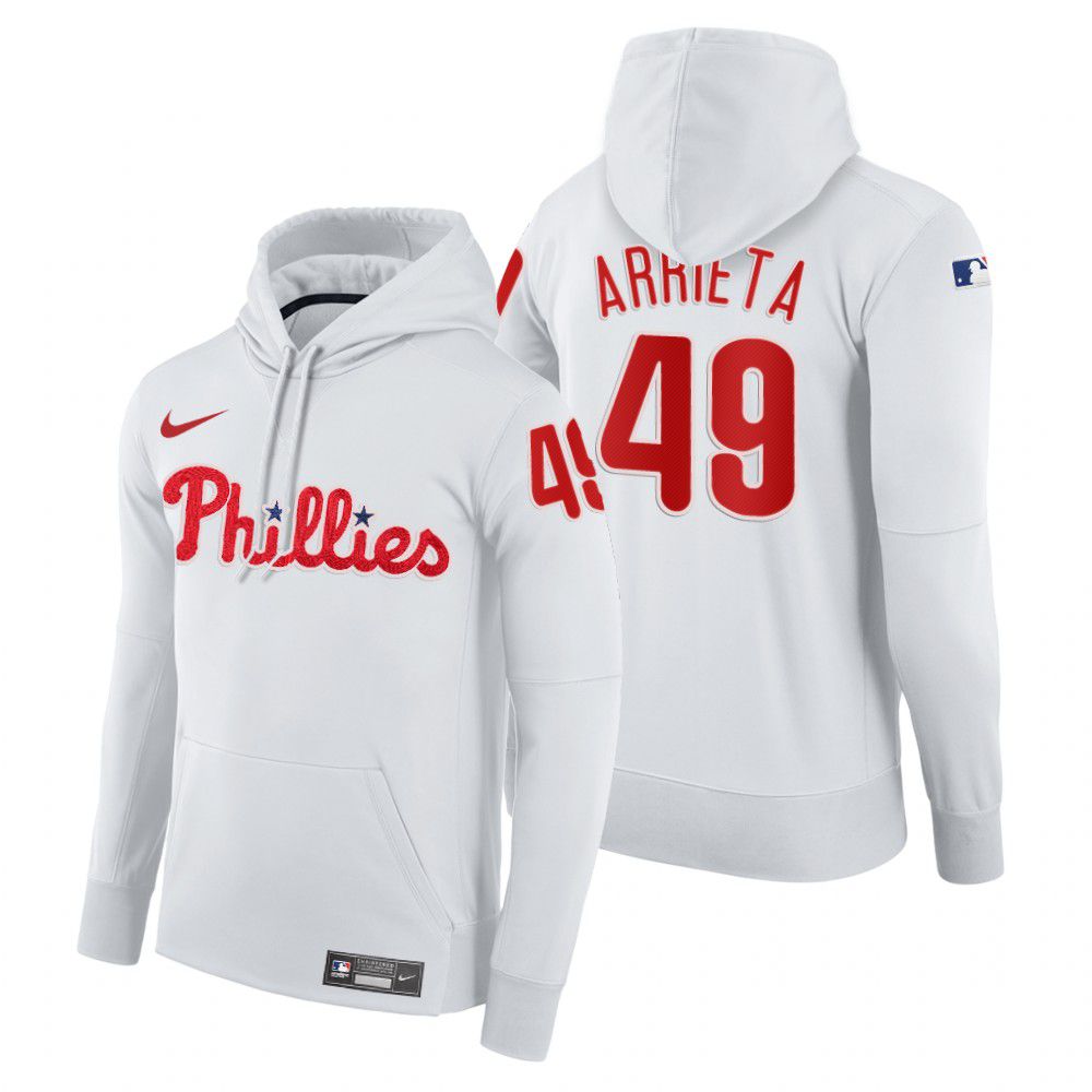 Men Philadelphia Phillies #49 Arrieta white home hoodie 2021 MLB Nike Jerseys->philadelphia phillies->MLB Jersey